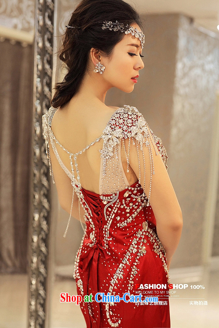 wedding dresses Jimmy married arts 2015 new shoulders Korean tail 971 luxury water drilling bridal dresses red XL pictures, price, brand platters! Elections are good character, the national distribution, so why buy now enjoy more preferential! Health