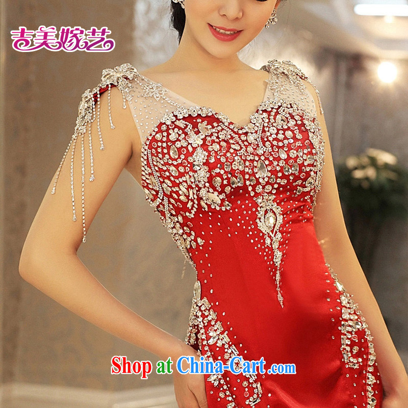 wedding dresses, marry us performing arts 2015 new dual-shoulder Korean-tail 971 Luxury Water drilling bridal dresses red XL, Jimmy married arts, shopping on the Internet