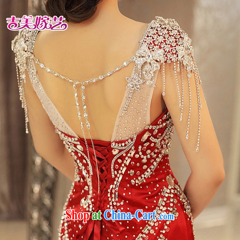 wedding dresses, marry us performing arts 2015 new dual-shoulder Korean-tail 971 Luxury Water drilling bridal dresses red XL, Jimmy married arts, shopping on the Internet