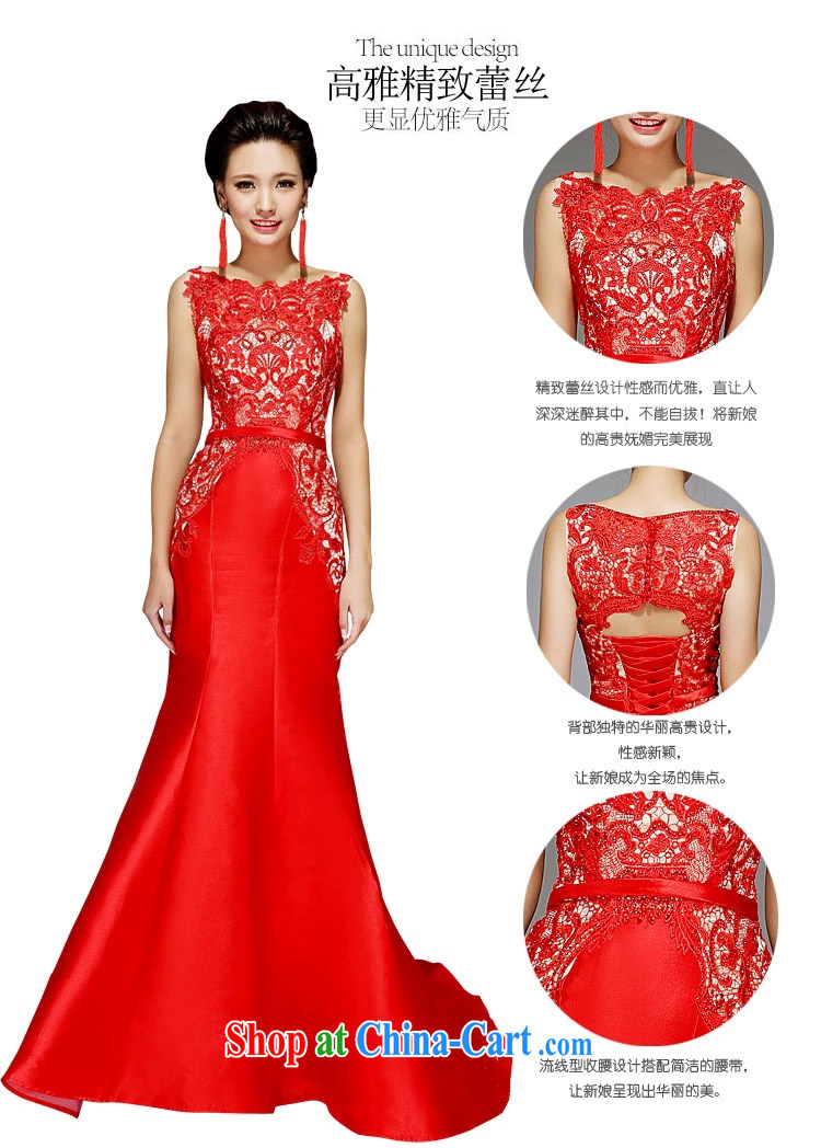 Jimmy married arts wedding dresses 2015 new Korean shoulders crowsfoot lace-tail 7565 red bridal gown no drill XL pictures, price, brand platters! Elections are good character, the national distribution, so why buy now enjoy more preferential! Health