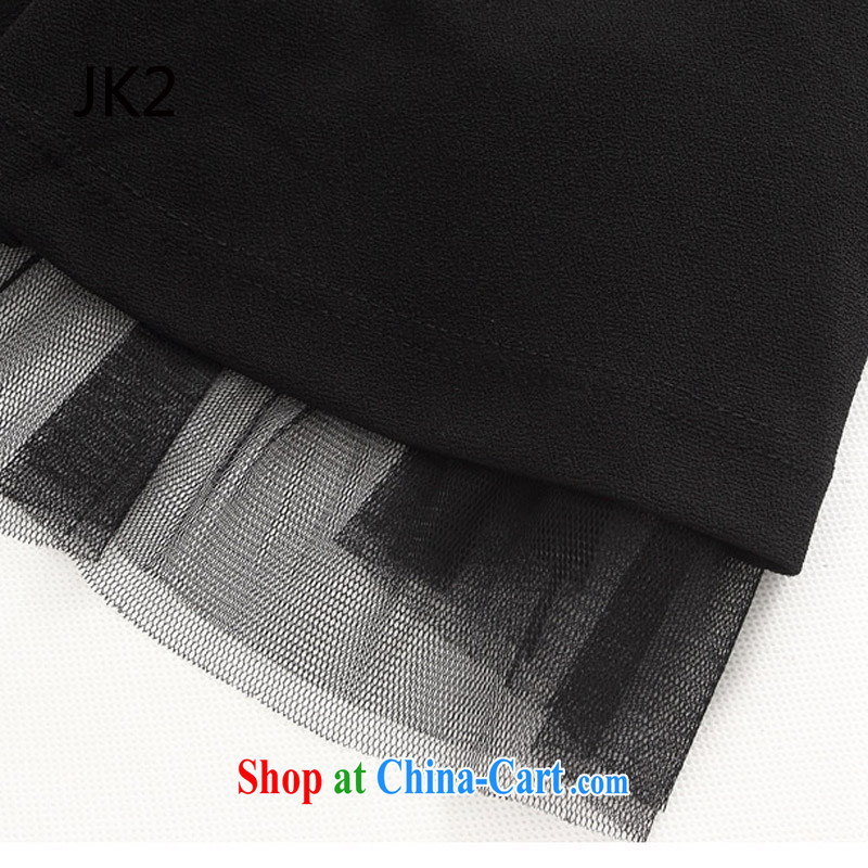 Korean black round-collar, shoulder vest skirt video thin solid skirt the large code dress dresses (with belt) JK 2 9920 black XXXL, JK 2. YY, shopping on the Internet