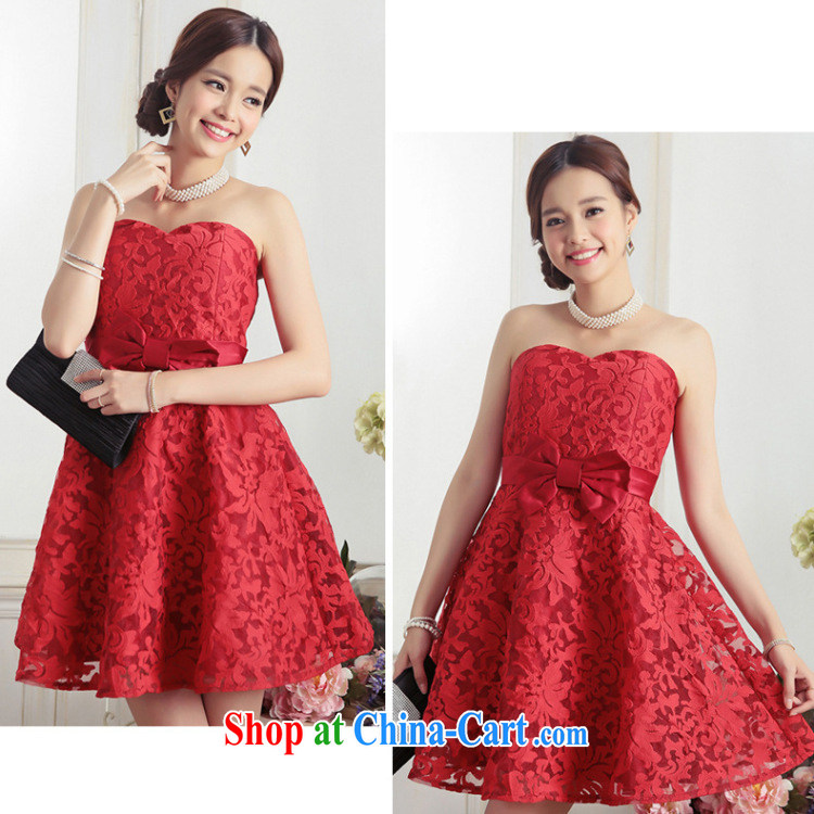 The glued lace bowtie small dress 2015 Korean short wedding banquet bridal bridesmaid wedding water-soluble bows, dress 5585 pink XXL code pictures, price, brand platters! Elections are good character, the national distribution, so why buy now enjoy more preferential! Health