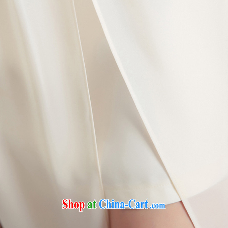 The small town of Yuan temperament does not rule out chest Evening Dress 2015 Korean long marriage banquet snow woven stitching bow-tie, dress sense dress dark blue XXL code, the parting, and shopping on the Internet