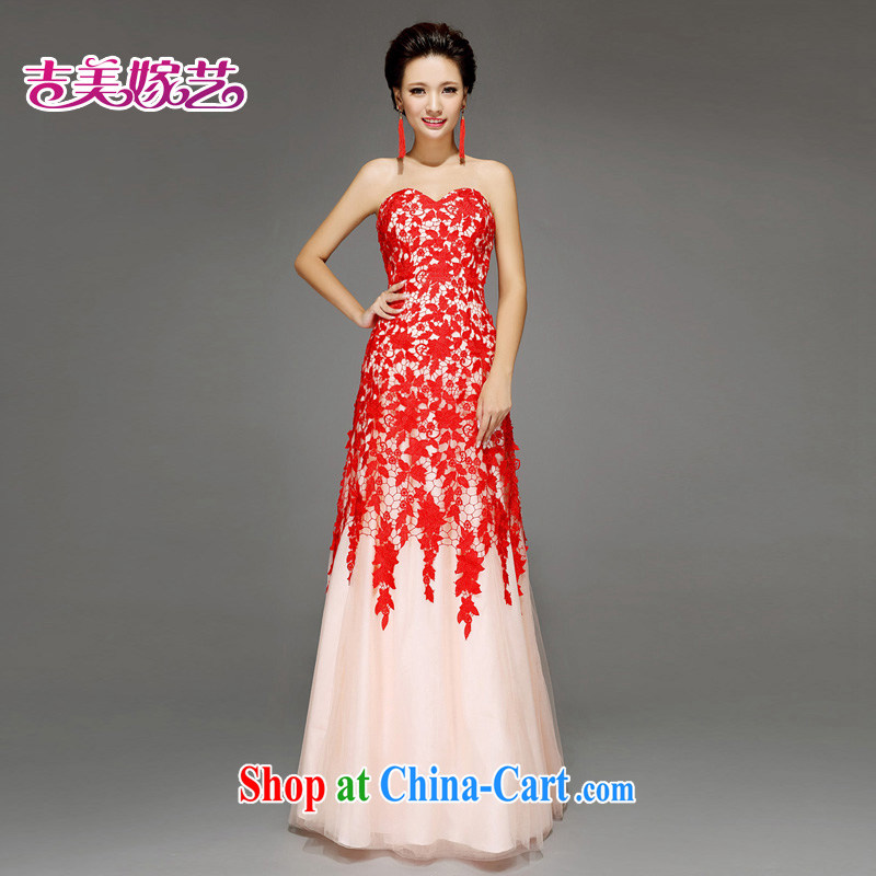 Jimmy married arts wedding dresses 2015 new Korean version Mary Magdalene A chest with lace with 7657 bridal gown red XL, Jimmy married arts, shopping on the Internet