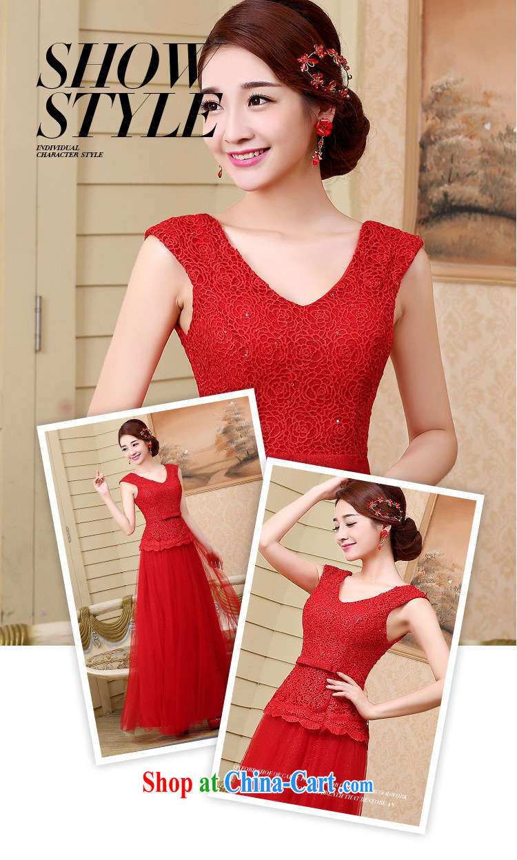 7 color 7 tone 2015 bridal toast clothing Evening Dress new stylish shoulders cultivating long gown wedding L 024 red M pictures, price, brand platters! Elections are good character, the national distribution, so why buy now enjoy more preferential! Health