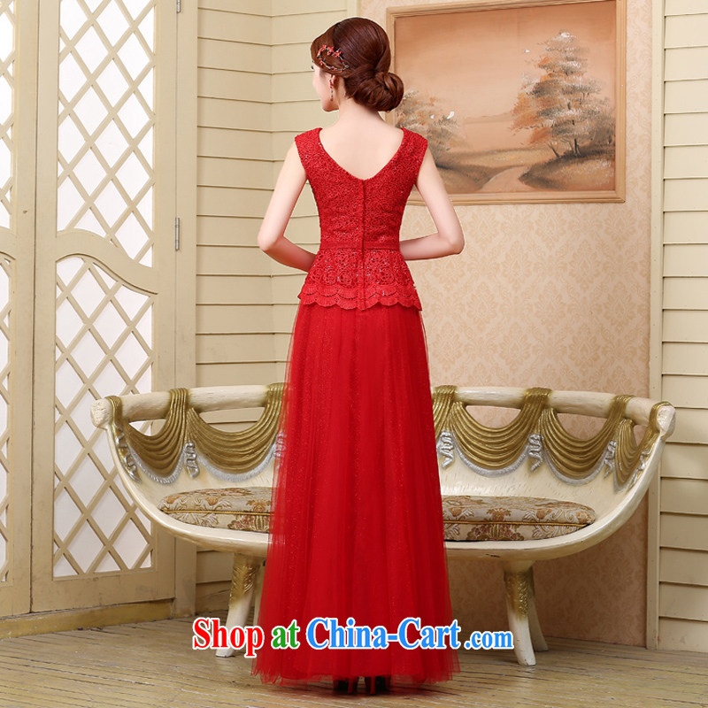 7 color 7 tone 2015 bridal toast clothing Evening Dress new stylish shoulders cultivating long gown wedding L 024 red M, 7 color 7 tone, and shopping on the Internet