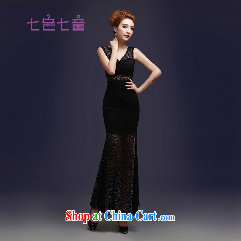 7 color 7 tone Korean version 2015 New Long moderator clothing company annual Korean banquet meeting, Ms. dress L 022 black S
