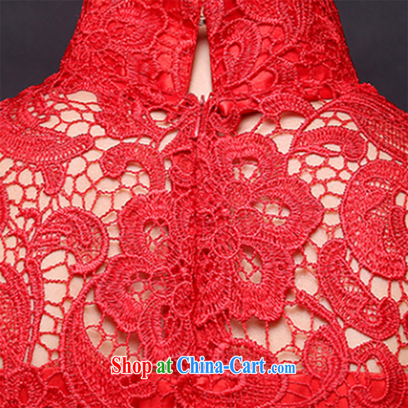 Wei Qi toast serving red lace bridal dresses stylish long cheongsam crowsfoot wedding dresses, new summer 2015 new female Red XL, Qi wei (QI WAVE), online shopping