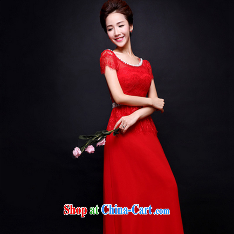 Wei Qi 2015 new summer wedding dresses Evening Dress long red bridal toast Service back door service banquet dress red XL, Qi wei (QI WAVE), online shopping