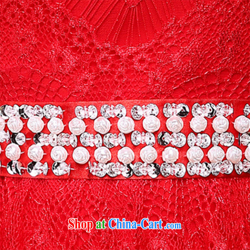Wei Qi 2015 new summer wedding dresses Evening Dress long red bridal toast Service back door service banquet dress red XL, Qi wei (QI WAVE), online shopping