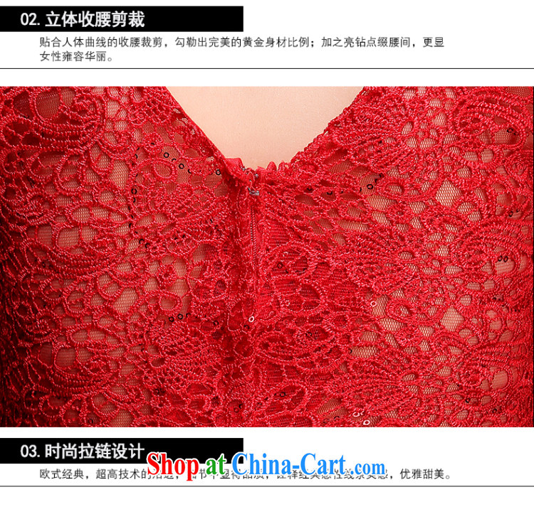Qi wei bridal dresses 2015 new summer long red wedding toast service lace shoulders Deep V dress long evening dress red XL pictures, price, brand platters! Elections are good character, the national distribution, so why buy now enjoy more preferential! Health