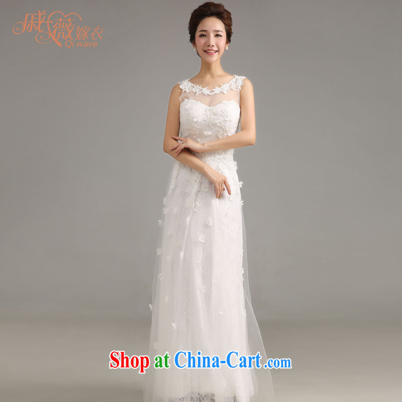 Qi wei wedding dresses 2015 new summer marriages served toast bridesmaid long red evening dress lace bridesmaid dress uniform graduated white M