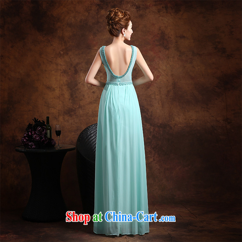 Qi wei summer 2015 new stylish double-shoulder bridesmaid bridal wedding dress long beauty evening dress moderator dress female blue XXL, Qi wei (QI WAVE), online shopping