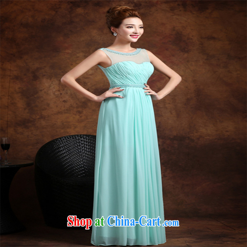 Qi wei summer 2015 new stylish double-shoulder bridesmaid bridal wedding dress long beauty evening dress moderator dress female blue XXL, Qi wei (QI WAVE), online shopping