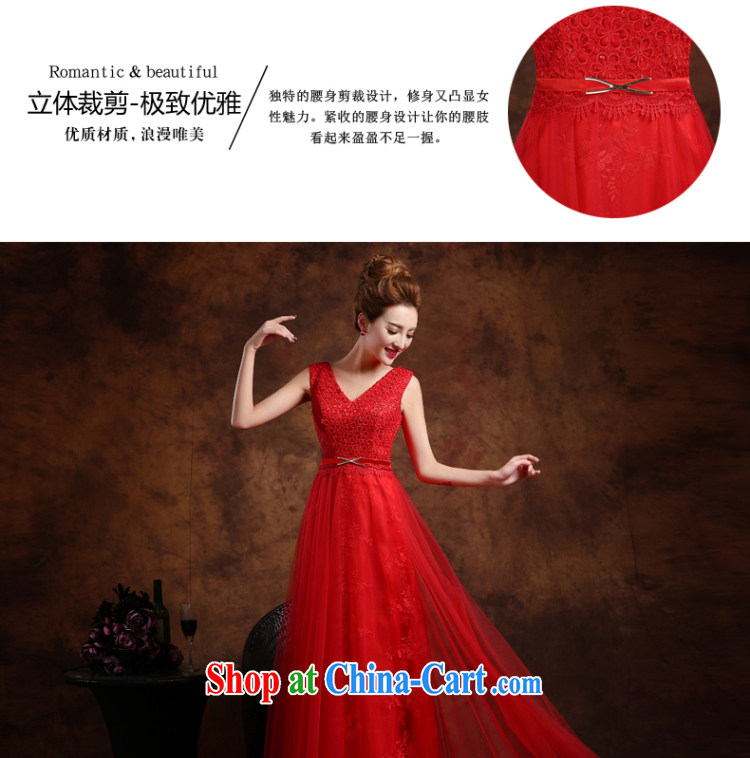 Wei Qi 2015 new summer red marriage wedding dresses Long Female Evening Dress Evening Dress wedding toast serving V deep red XXL pictures, price, brand platters! Elections are good character, the national distribution, so why buy now enjoy more preferential! Health