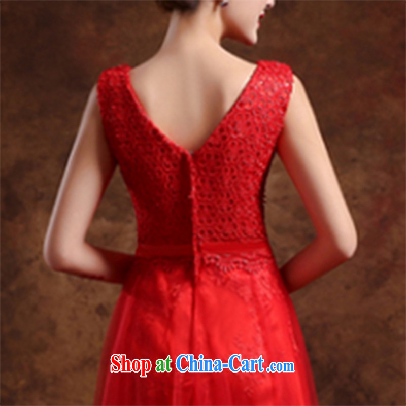 Wei Qi 2015 new summer red marriage wedding dresses for women evening dress evening dress wedding toast serving V deep red XXL, Qi wei (QI WAVE), online shopping