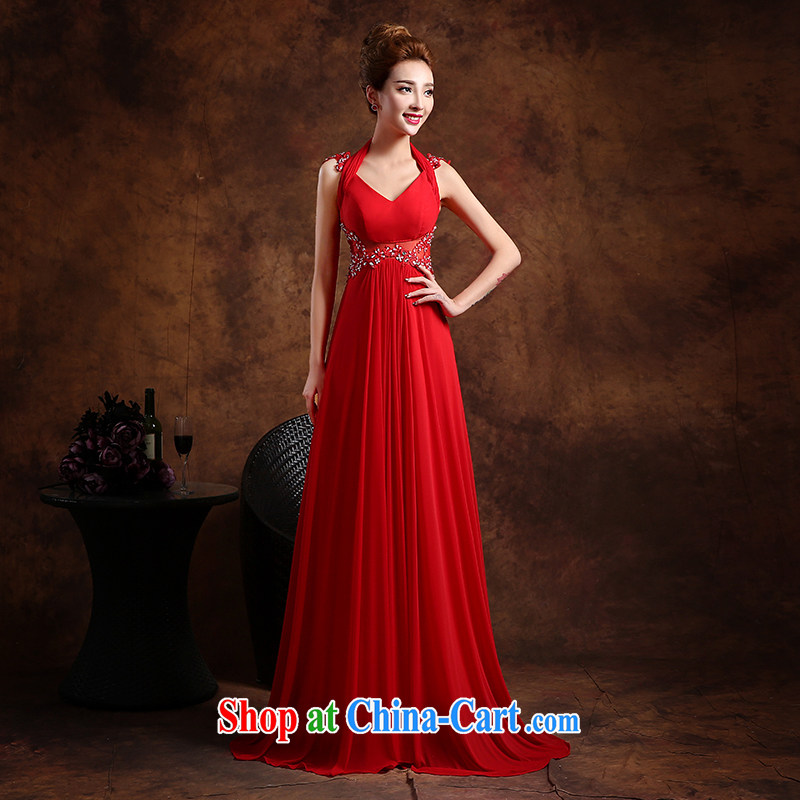 Summer 2015 new stylish wedding dresses bridal wedding toast clothing dress red tail is also stylish graduation service red L