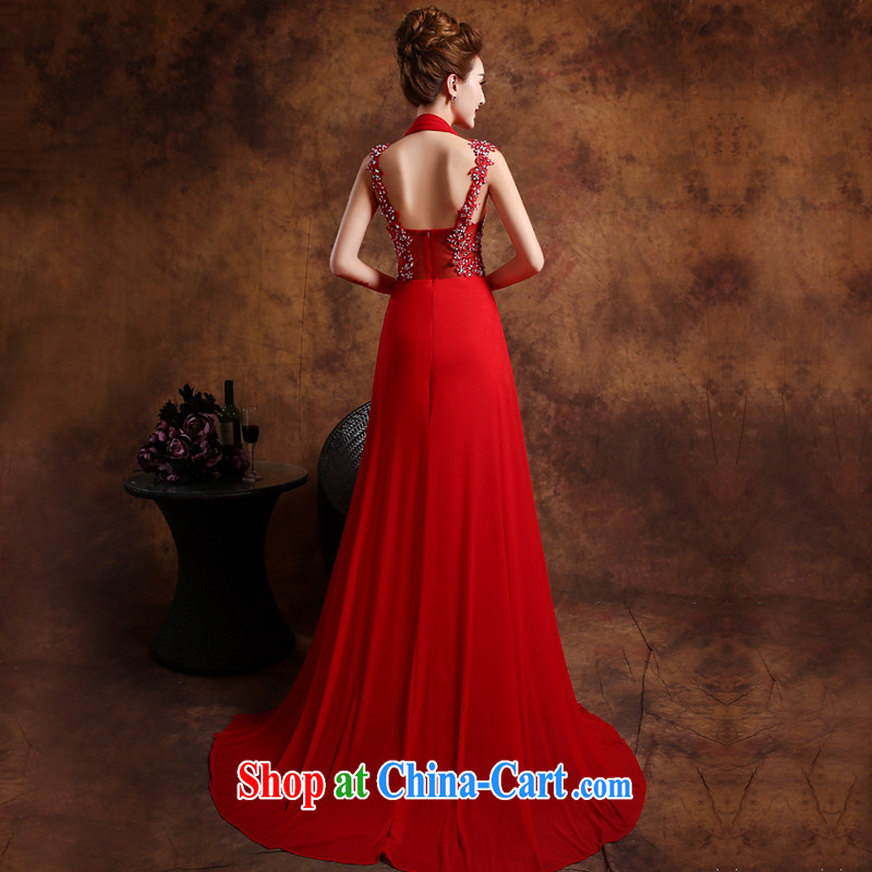 Summer 2015 new stylish wedding dresses bridal wedding toast clothing dress red tail is also stylish graduation service red L, Qi wei (QI WAVE), online shopping