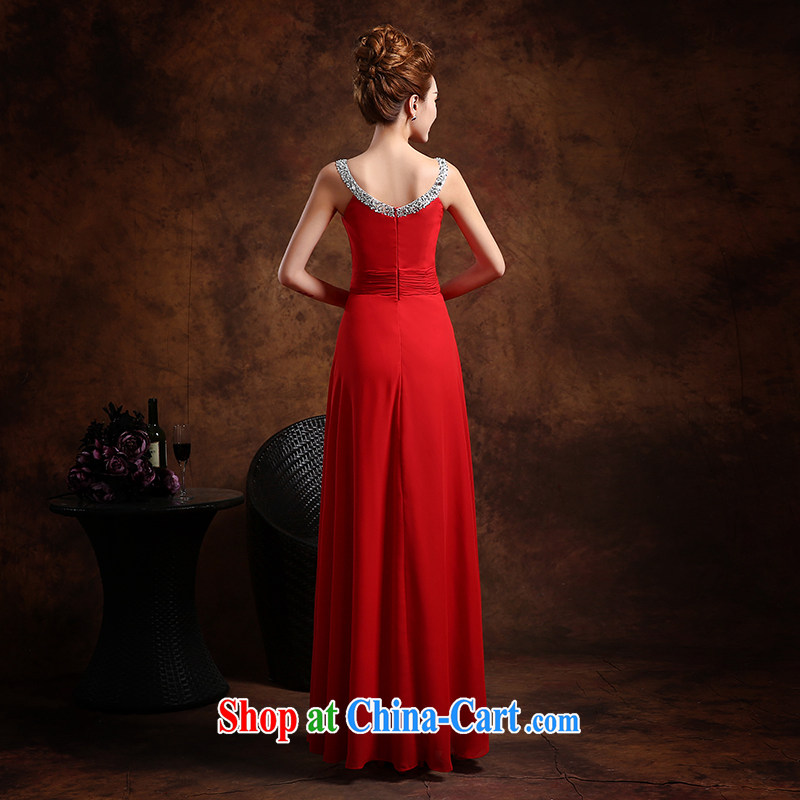 Wei Qi toast Service Bridal wedding dresses 2015 summer New red long marriage bridesmaid serving double-shoulder Evening Dress evening dress dancing girl red XXL, Qi wei (QI WAVE), online shopping