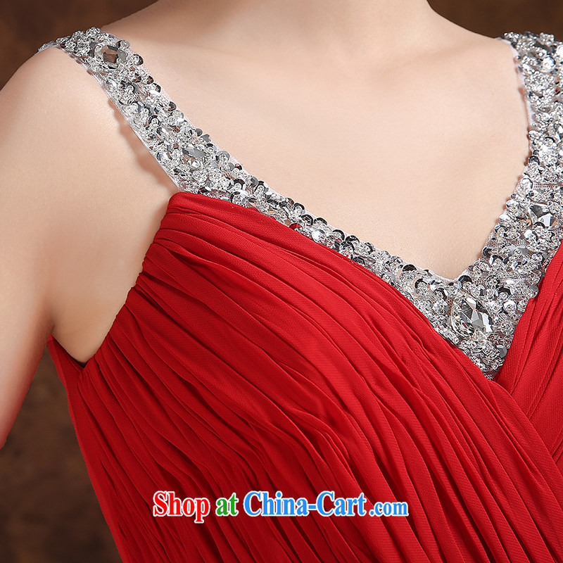 Wei Qi toast Service Bridal wedding dresses 2015 summer New red long marriage bridesmaid serving double-shoulder Evening Dress evening dress dancing girl red XXL, Qi wei (QI WAVE), online shopping