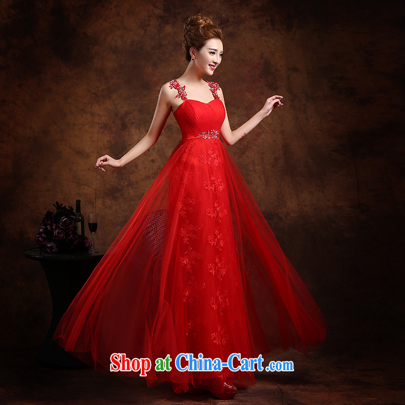 Wei Qi 2015 new summer wedding dress toast Service Bridal lace long dress girls banquet Evening Dress evening dress shoulders the Code Red XXL, Qi wei (QI WAVE), online shopping