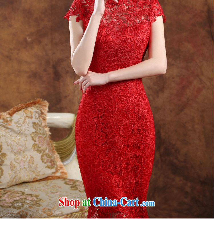 Sophie AIDS nowhere than serving stylish summer 2015 New Red dress long crowsfoot cultivating a qipao field shoulder bridal wedding dress uniform toast red M pictures, price, brand platters! Elections are good character, the national distribution, so why buy now enjoy more preferential! Health