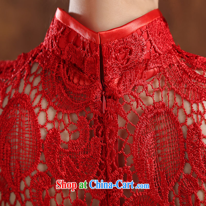 Sophie AIDS nowhere than serving stylish summer 2015 New Red dress long crowsfoot cultivating a qipao field shoulder bridal wedding dress uniform toast red M, than AIDS (SOFIE ABBY), online shopping