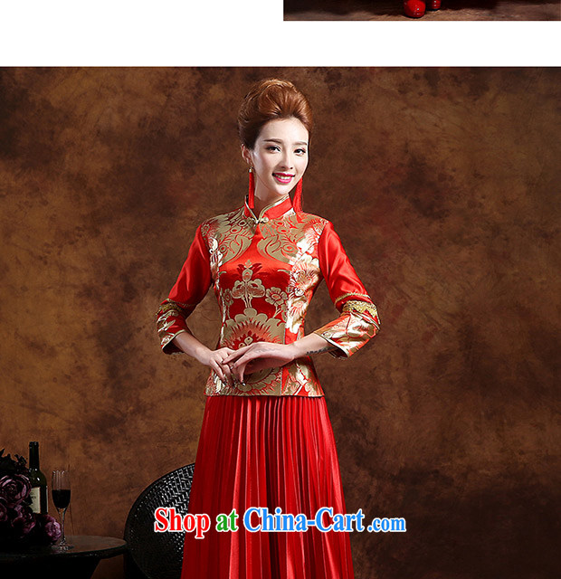 Wei Qi 2015 spring and summer new wedding dresses bridal wedding toast service improved cheongsam long-sleeved style improved red XXL pictures, price, brand platters! Elections are good character, the national distribution, so why buy now enjoy more preferential! Health