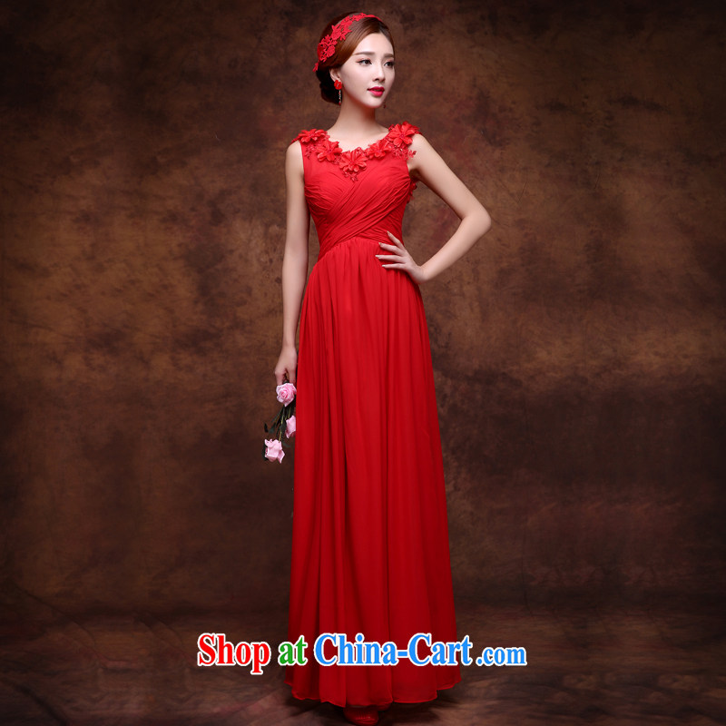 Sophie HIV than toasting Service Bridal Fashion 2015 new summer wedding ceremony shoulders red evening dress long, cultivating the dress bridal gown dance female Red XXL