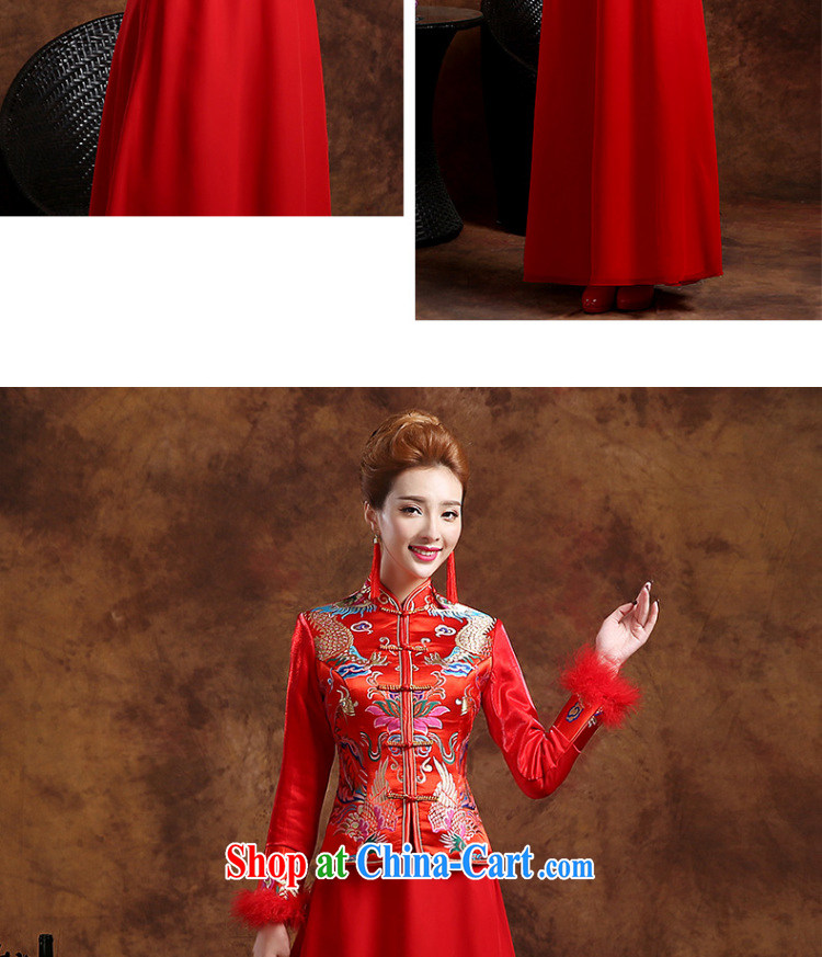 Wei Qi 2015 new wedding dresses summer wear long-sleeved long marriages served toast retro improved cheongsam Chinese high quality fabric female Red XXL pictures, price, brand platters! Elections are good character, the national distribution, so why buy now enjoy more preferential! Health