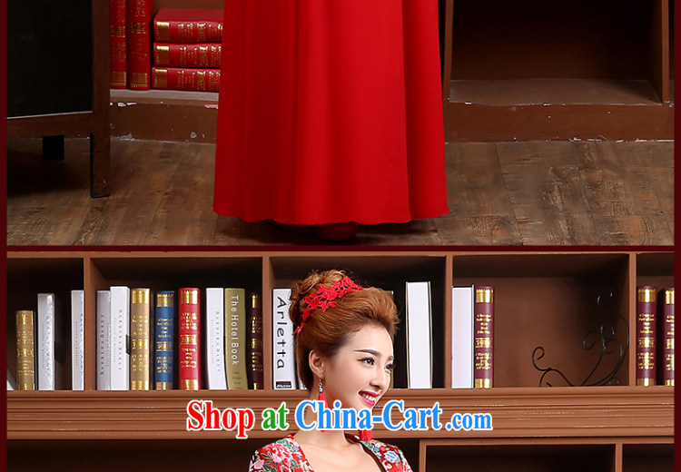 Qi wei served toast summer 2015 new bridal dresses long dresses red wedding toast clothing retro beauty dress square collar ball red L pictures, price, brand platters! Elections are good character, the national distribution, so why buy now enjoy more preferential! Health