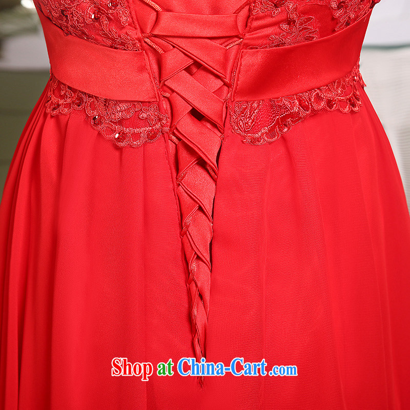 Wei Qi marriages wedding dresses 2015 new summer Korean red Long Female banquet Evening Dress evening dress uniform toasting red XXL, Qi wei (QI WAVE), online shopping