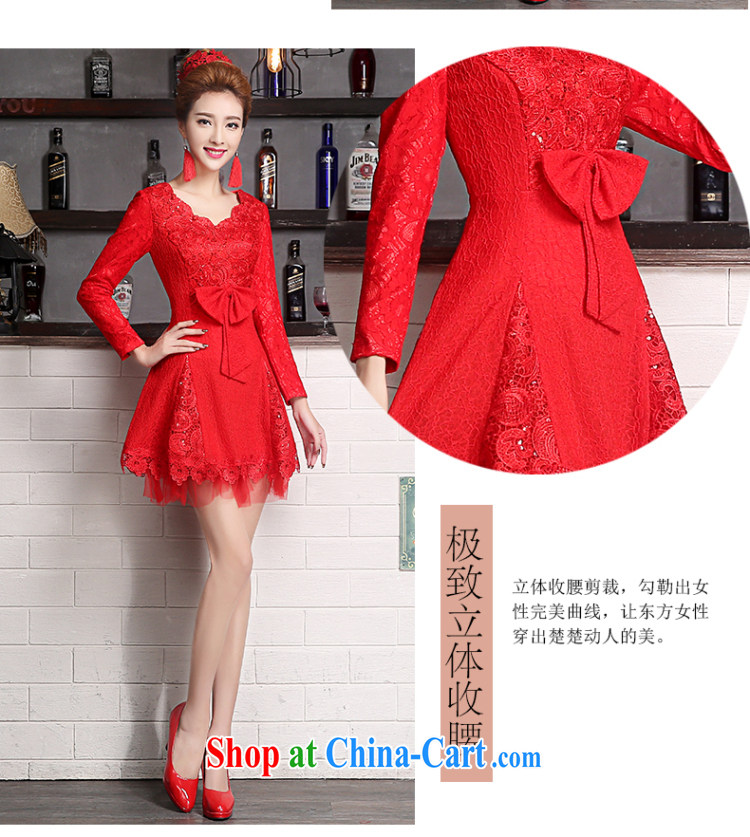 Sophie HIV than toasting Service Bridal Fashion 2015 new summer wedding dresses Korean red wedding dress short, long-sleeved wedding dress uniform toasting red XXL pictures, price, brand platters! Elections are good character, the national distribution, so why buy now enjoy more preferential! Health