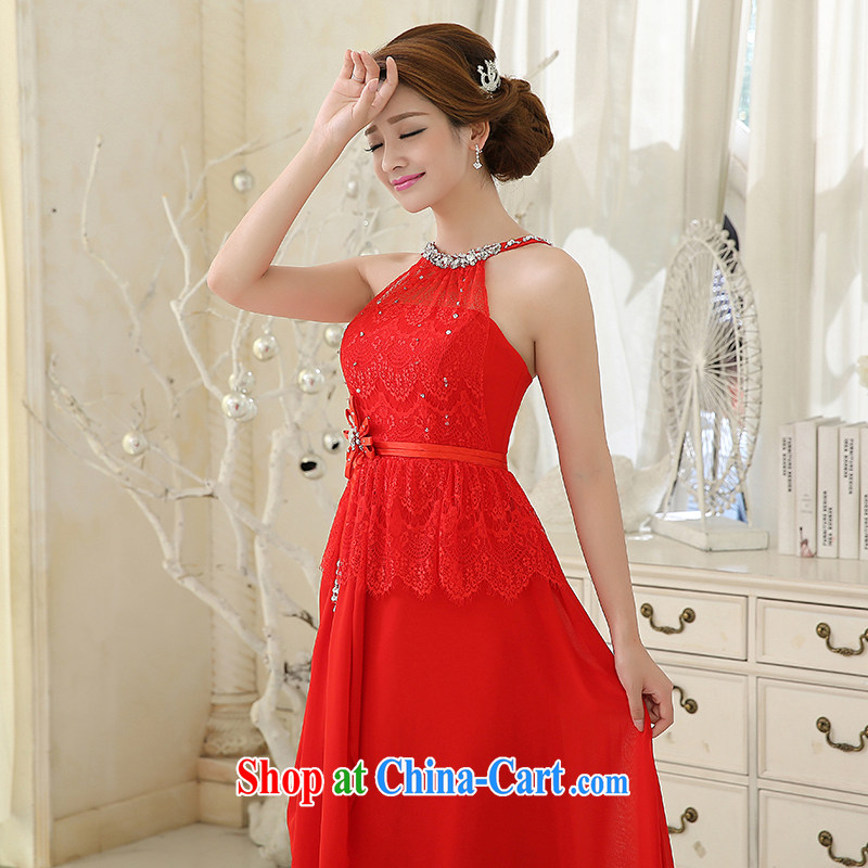 Evening Dress bridal toast service 2015 summer new champagne color red long, also a video thin beauty bridesmaid dresses dress new promotions in the Red. size 5 - 7 Day Shipping, 100 Ka-ming, and shopping on the Internet