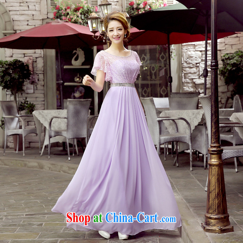 Wedding dress 2015 new bride's toast service banquet service lace long cultivating red evening dress Evening Dress dress bridal new products bundle mail light purple. size 5 - 7 Day Shipping, 100 Ka-ming, and shopping on the Internet
