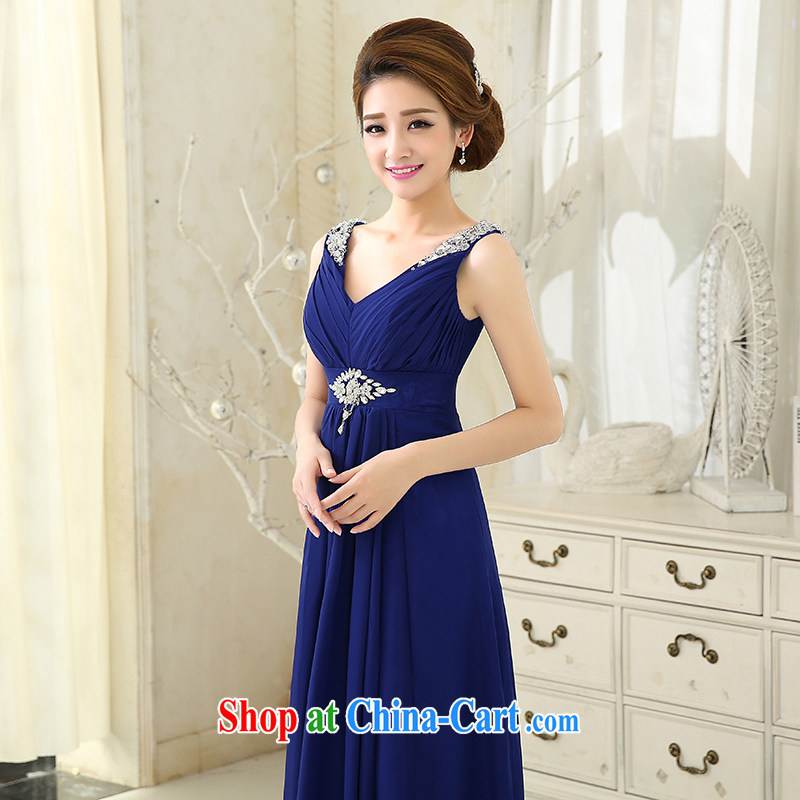 wedding dresses 2015 New royal blue Deep V collar lace long dress bride wedding toast clothing bridesmaid dress the ceremonial uniforms and promotional package mail Po blue XXL, 100 Ka-ming, and shopping on the Internet