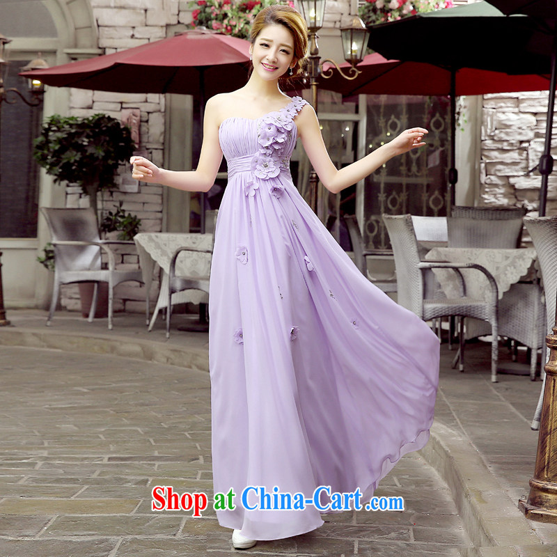 wedding dresses skirt new summer, 2015 a single shoulder flower cultivation marriages served toast long sweet evening dress dresses evening dress new light purple L, 100 Ka-ming, and shopping on the Internet