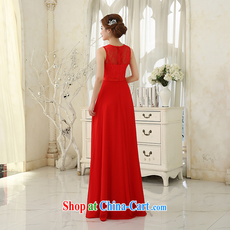 Evening Dress dress bridal wedding toast clothing 2015 new lace round-collar video slim, evening dress bridesmaid moderator dress female new national package mail Red. size 5 - 7 Day Shipping, 100 Ka-ming, and shopping on the Internet