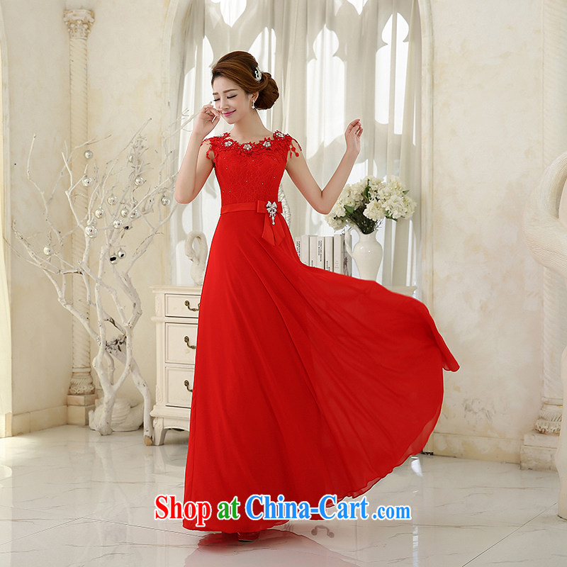 Evening Dress wedding toast clothing Evening Dress 2015 new bride replacing bridesmaid a Field shoulder cultivating Red Spring dresses New Products promotions and package mail Red. size 5 - 7 day shipping