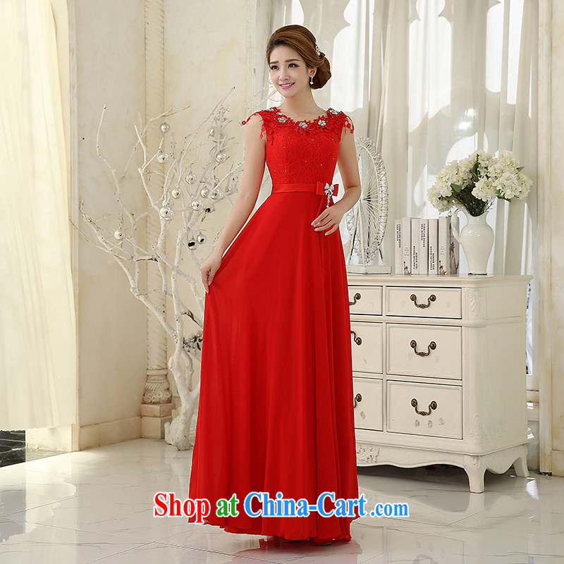 Evening Dress wedding toast clothing Evening Dress 2015 new bride replacing bridesmaid a Field shoulder cultivating red long spring dresses New Products promotions and package mail Red. size 5 - 7 Day Shipping, 100 Ka-ming, and shopping on the Internet