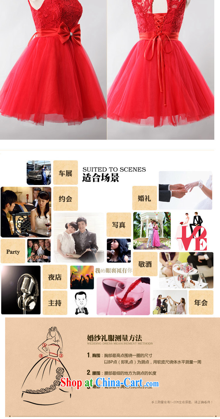 LED color red bow tie small dress lace sexy Princess bridesmaid dress short of red M pictures, price, brand platters! Elections are good character, the national distribution, so why buy now enjoy more preferential! Health