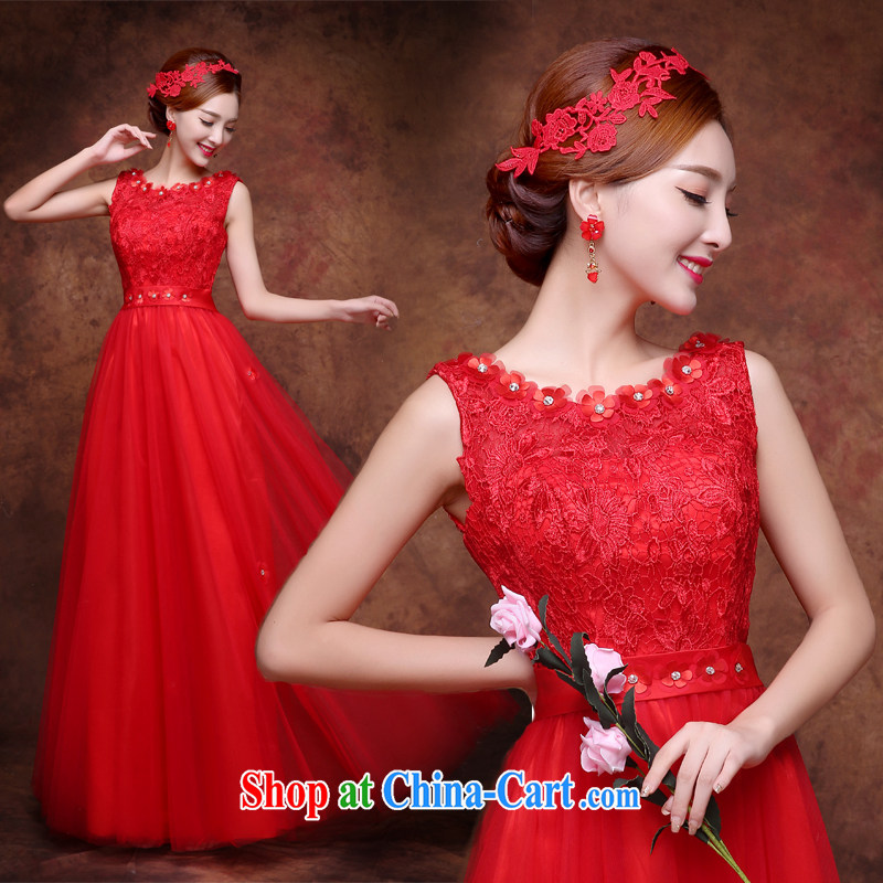 Toast clothing dresses new 2015 winter, lace graphics thin bride toast wedding dresses serving the field shoulder Red Beauty, Annual Meeting banquet hosted Evening Dress red L, 100-ball (Ball Lily), online shopping