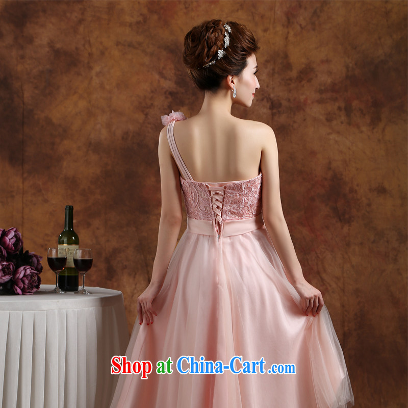 bridesmaid clothing dress fashion bridesmaid dress 2015 new wedding toast dress uniform winter short, accompanied by her sister in her annual meeting banquet moderator dress pink S, 100-ball (Ball Lily), online shopping