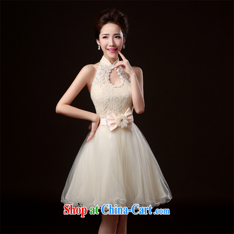 100 the ball bridesmaid dress new 2014 Winter Fashion bridesmaid dress uniform annual banquet the evening dress short bridesmaid's sister dress bridesmaid dresses serving champagne color S, 100-ball (Ball Lily), shopping on the Internet