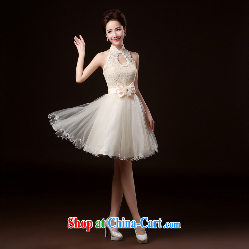 100 the ball bridesmaid dress new 2014 Winter Fashion bridesmaid dress uniform annual banquet the evening dress short bridesmaid's sister dress bridesmaid dresses serving champagne color S, 100-ball (Ball Lily), shopping on the Internet