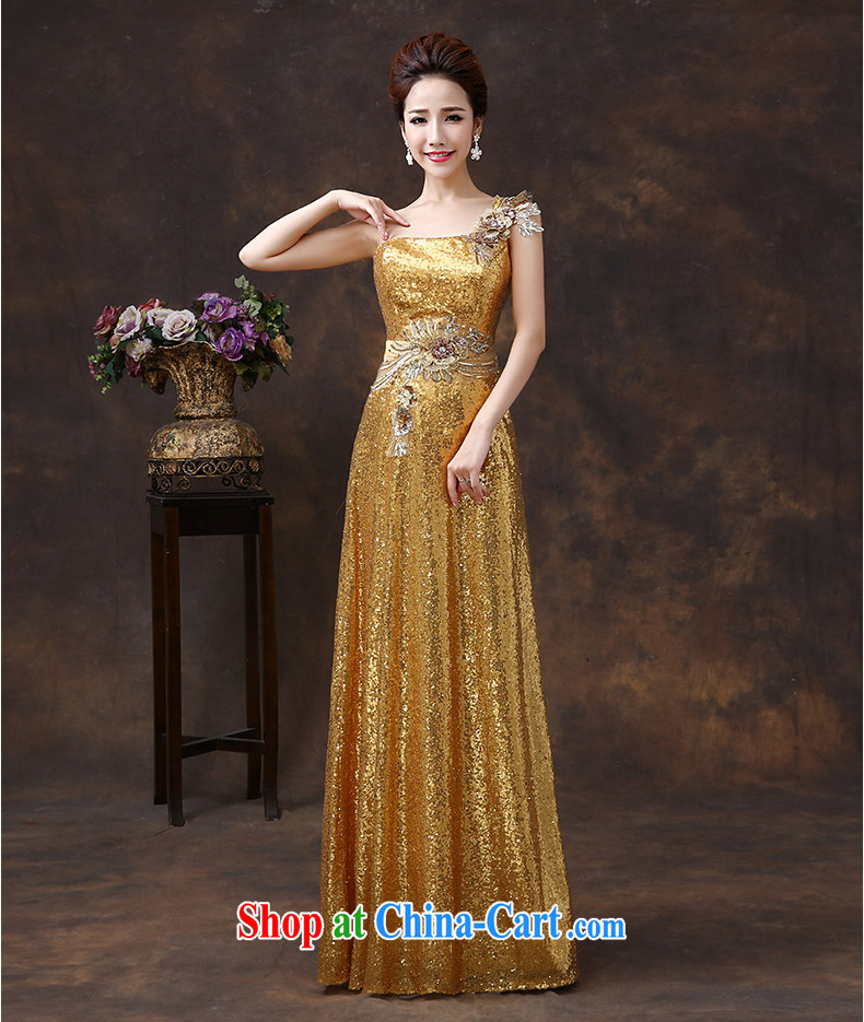 Wei Qi gold long dress toast Service Bridal wedding dresses 2015 new stylish wedding dress show banquet service female summer Peacock Blue L pictures, price, brand platters! Elections are good character, the national distribution, so why buy now enjoy more preferential! Health