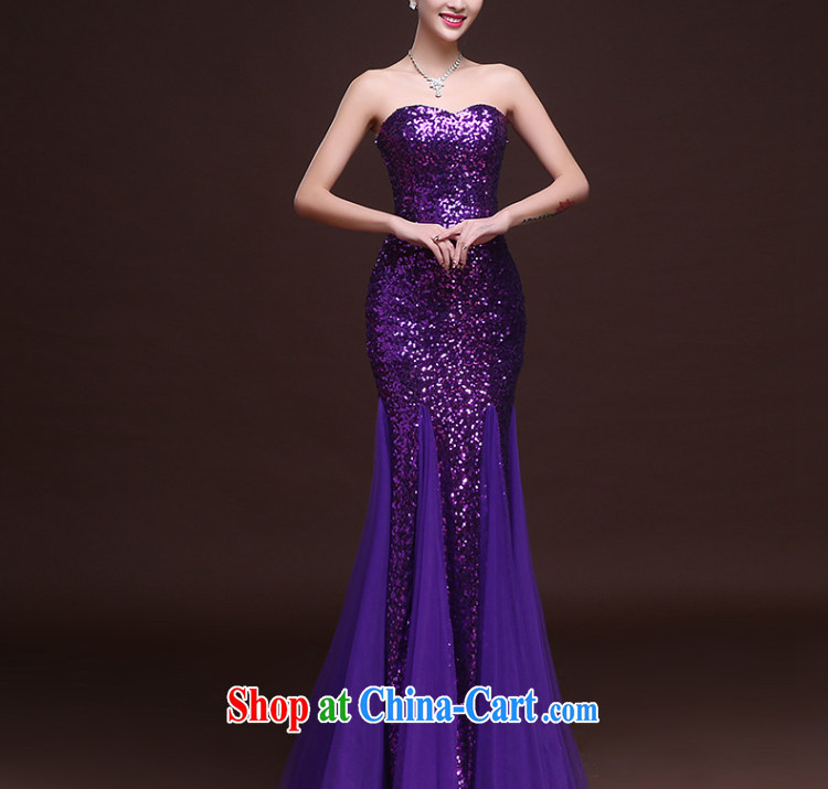 Wei Qi gold Evening Dress bridal toast serving New 2015 summer long stylish wiped chest dress crowsfoot cultivating the annual meeting banquet dress dancing light purple L pictures, price, brand platters! Elections are good character, the national distribution, so why buy now enjoy more preferential! Health