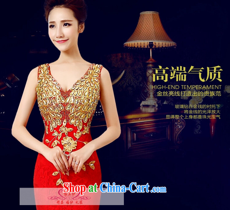 Yong-yan and stylish 2015 toast serving long, a shoulder-tail dress retro high-end crowsfoot dress uniforms dress the pink. size color is not final pictures, price, brand platters! Elections are good character, the national distribution, so why buy now enjoy more preferential! Health