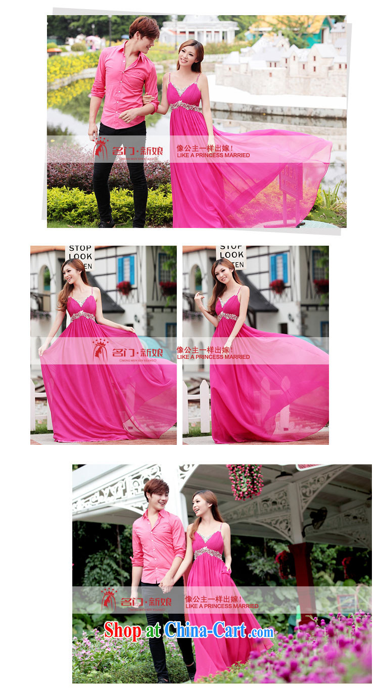 The bride's wedding dresses bows Service Bridal Fashion Korean long gown Evening Dress 280 rose red M pictures, price, brand platters! Elections are good character, the national distribution, so why buy now enjoy more preferential! Health