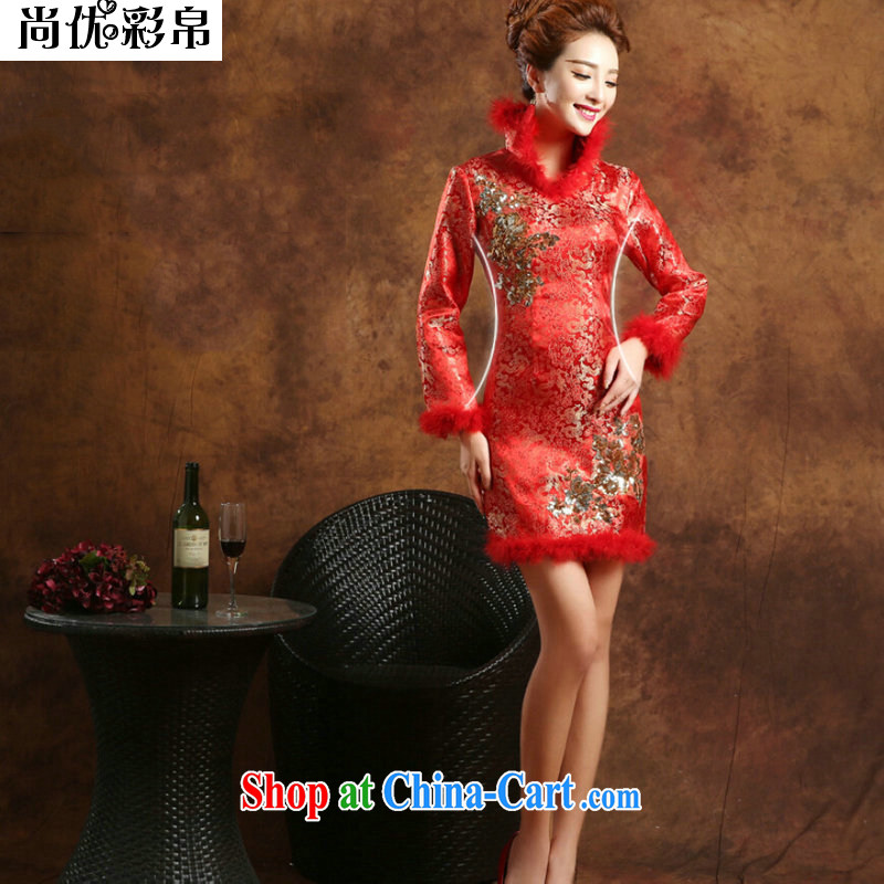 It is also optimized their swords into plowshares and winter replica, short-sleeved, bridal toast dress YFTK 2812 red XXL
